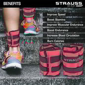 3 - Strauss Ankle Weight (Pair),  Pink  2 kg 