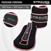 5 - Strauss Round Shape Ankle Weight (Pair),  Pink  0.5 kg 