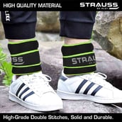 4 - Strauss Round Shape Ankle Weight (Pair), Green 0.5 kg
