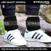 4 - Strauss Round Shape Ankle Weight (Pair),  Black  1 kg 