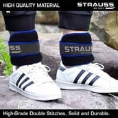 4 - Strauss Round Shape Ankle Weight (Pair),  Blue  1 kg 