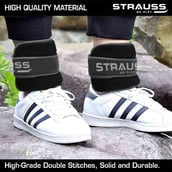 4 - Strauss Round Shape Ankle Weight (Pair),  Grey  1 kg 