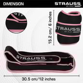 3 - Strauss Round Shape Ankle Weight (Pair),  Pink  1 kg 
