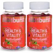 1 - Nutriburst Health & Vitality Multivitamins, 60 gummies Natural Mixed Berry Pack of 2