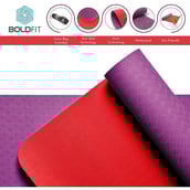 2 - Boldfit Pro Grip Yoga Mat,  Red & Purple  6 mm 