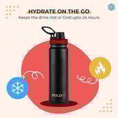 2 - Boldfit Thermo Water Bottle,  Black  750 ml 