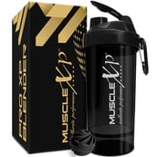 1 - MuscleXP PRO XP Gym Shaker,  Black with Compartment  650 ml 