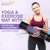 3 - MuscleXP Yoga Mat with Cover Bag,  Purple  6 mm 