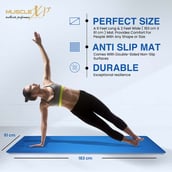 4 - MuscleXP Yoga Mat with Cover Bag,  Blue  6 mm 