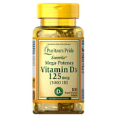 Puritan's Pride Mega-Potency Vitamin D3 125mcg, 200 softgels