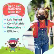 2 - Boldfit N95 Face Mask for Kids, Black, Blue, Yellow