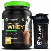 1 - Fitspire Advanced Isolate 100% Gold Whey,  4.4 lb  Coffee with Shaker 