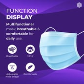 2 - Boldfit 3 Layer Surgical Face Mask with Nose Pin, Blue Pack of 4