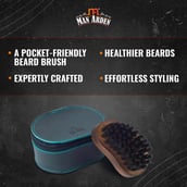 4 - Man Arden Beard Brush with Leather Pouch,  1 Piece(s)/Pack  for All Types of Beard 