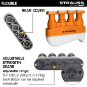 2 - Strauss Adjustable Square Finger Hand Grip,  Orange 