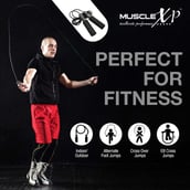 3 - MuscleXP Skipping Rope,  Blue & Black  Free Size (with Foam Handles) 