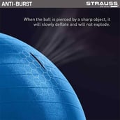 4 - Strauss Round Shape Anti Burst Gym Exercise Ball with Pump,  Blue  65 cm 