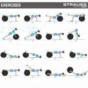 7 - Strauss Round Shape Anti Burst Gym Exercise Ball with Pump,  Black  65 cm 