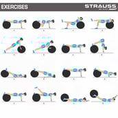 7 - Strauss Round Shape Anti Burst Gym Exercise Ball with Pump,  Grey  55 cm 