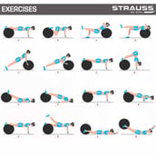 7 - Strauss Round Shape Anti Burst Gym Exercise Ball with Pump,  Grey  75 cm 