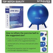 6 - Strauss Stability Legs Anti Burst Gym Ball with Foot Pump,  Blue  55 cm 