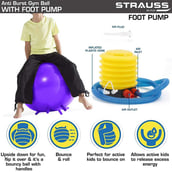 4 - Strauss Stability Legs Anti Burst Gym Ball with Foot Pump,  Purple  55 cm 