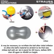 6 - Strauss Peanut Shape Anti Burst Gym Ball with Foot Pump,  Blue  95 cm 