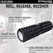 2 - Strauss Grid Yoga Massage Foam Roller,  Black  33cm 