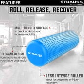 4 - Strauss Standard Yoga Massage Eva Foam Roller,  Blue  45cm 
