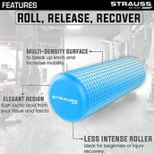 4 - Strauss Standard Yoga Massage Eva Foam Roller,  Sky Blue  45cm 