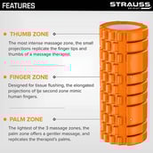 4 - Strauss Deep Tissue Yoga Massage Foam Roller, Orange 33cm
