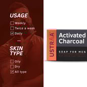 6 - Ustraa Activated Charcoal Soap (Pack of 8),  100 g  for Men 