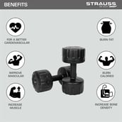 2 - Strauss PVC Dumbbell Set, Black 2 kg