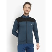 2 - John Ally Color block Jacket with Two Side Zipper Pocket,  Airforce  Large 