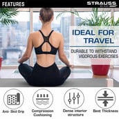 2 - Strauss Anti Skid EVA Yoga Mat with Carry Strap,  Grey  8mm 
