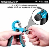 4 - Strauss Adjustable Hand Grip Strengthener,  Black and Blue 