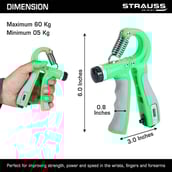 4 - Strauss Adjustable Hand Grip with Counter,  Green 