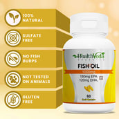 4 - Health Veda Organics Fish Oil 1000mg, 60 softgels