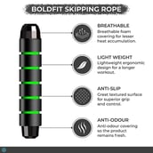 3 - Boldfit Skipping Rope,  Green  Free Size 