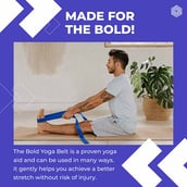 5 - Boldfit Yoga Belt,  Blue  8 Feet 
