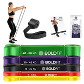 1 - Boldfit Heavy Resistance Band,  Yellow Red Black Purple Green (Pack Of 5)  Assorted 