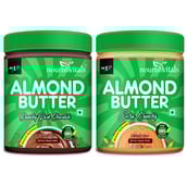 1 - NourishVitals Irresistibly Tasty Combo,  2 Piece(s)/Pack  Almond Butter (Crunchy Dark Chocolate) + Natural Almond Butter (Extra Crunchy) 