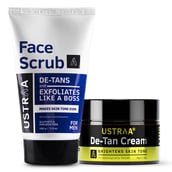 1 - Ustraa Total De Tan Kit - Face Scrub & Face Cream Combo,  2 Piece(s)/Pack  Brightens Skin Tone 