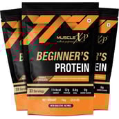 1 - MuscleXP Beginner's Protein with Digestive Enzymes,  2.2 lb  Double Chocolate (Pack of 3) 