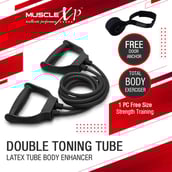 3 - MuscleXP Double Toning Tube Latex Tube Body Enhancer,  Black  Free Size 