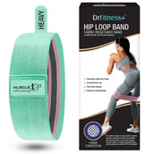 1 - MuscleXP Hip Loop Fabric Resistance Band,  Green  (Heavy) 13-inches 