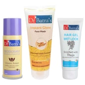 Dr Batra's Hair Gel Instant Glow Face Wash & Deo Combo,  3 Piece(s)/Pack  for Men 