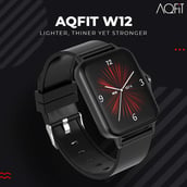 1 - AQFiT W12 Smartwatch, Black Free Size