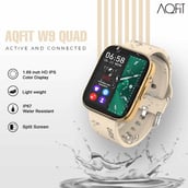 1 - AQFiT W9 Quad Bluetooth Calling Smartwatch, Gold Free Size