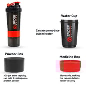 2 - beatXP Spider Protein Shaker,  Typhoon Black  650 ml 